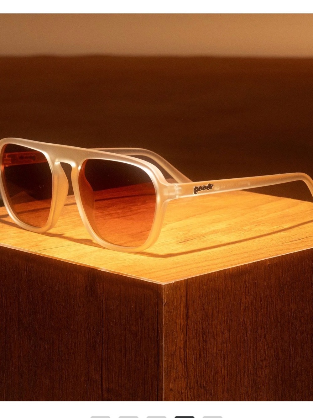 GOODR Men's Frosted White Sunglasses with Gradient Brown Lenses